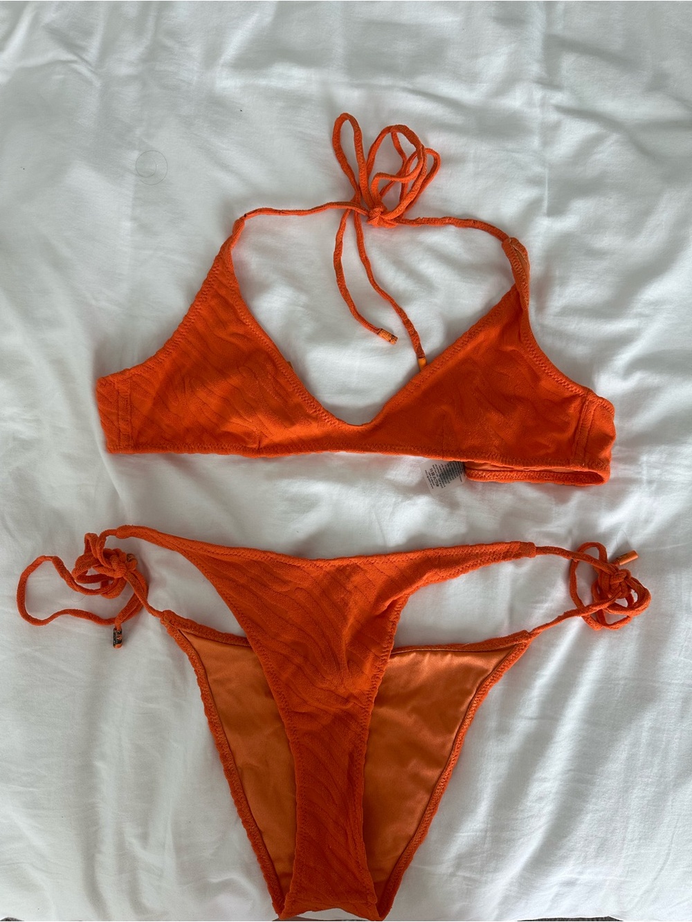 Orange triangl bikini set